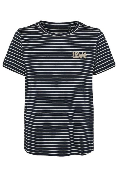 Vero Moda Ριγέ T-Shirt Άσπρο/Μπλε 10308684