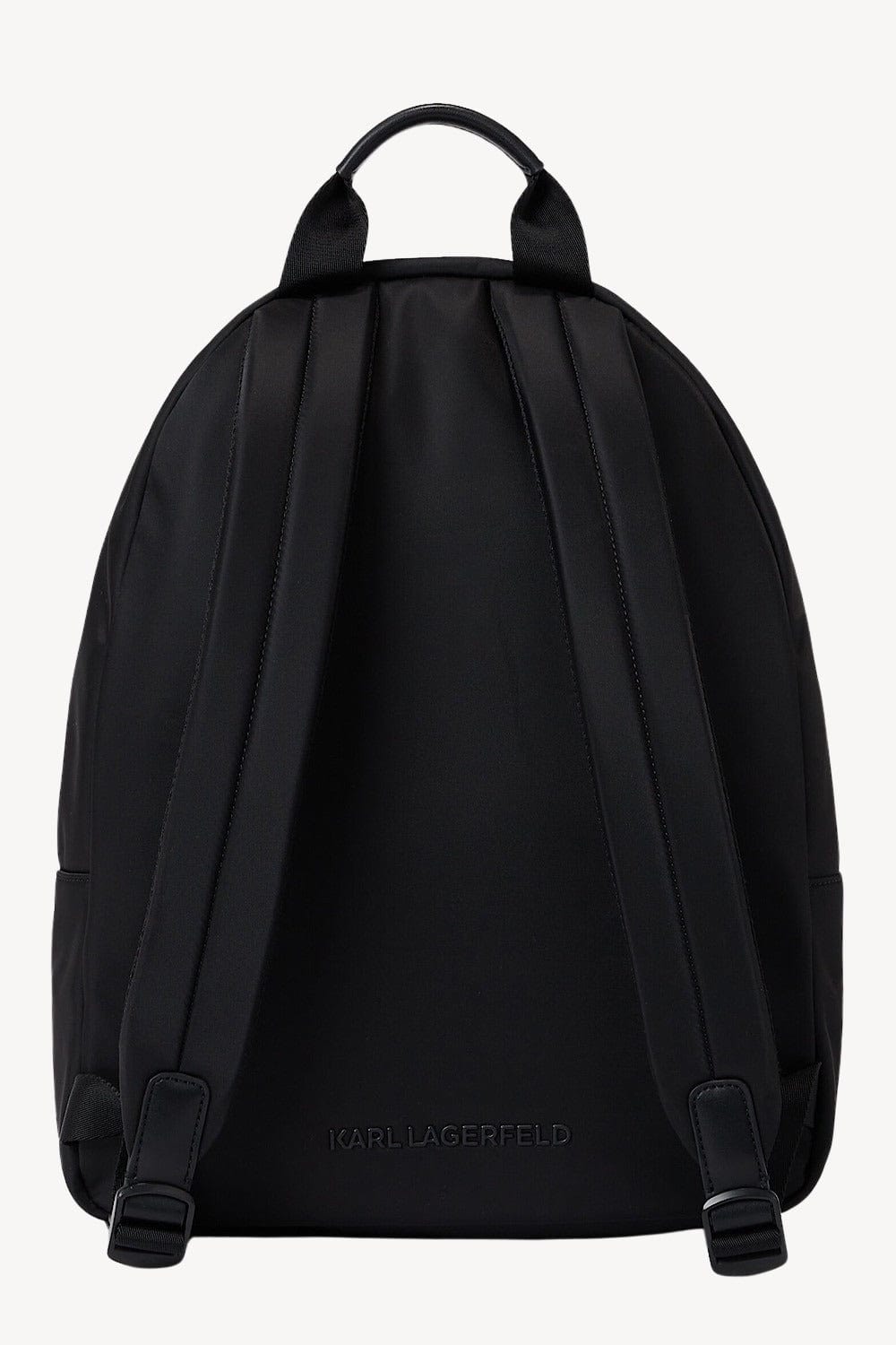 Karl Lagerfeld Paris Nylon Black Sherpa Patched Laptop Backpack Purse Large