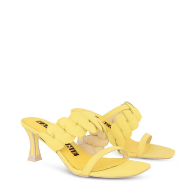 KAT MACONIE DOMI LEMONADE MULES kitrina κιτρινα heels